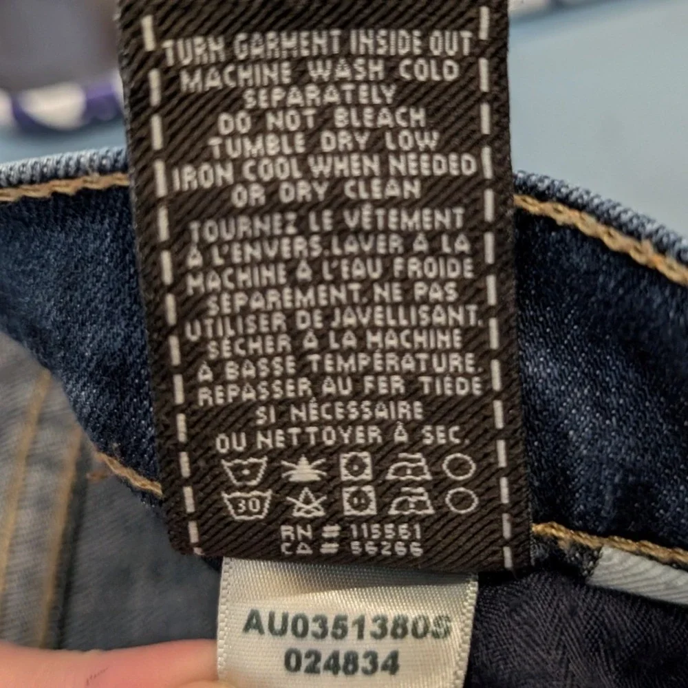 7 For All Mankind The Slim Cigarette Jeans Womens 27 Dark Wash Blue Excellent - Picture 9 of 15